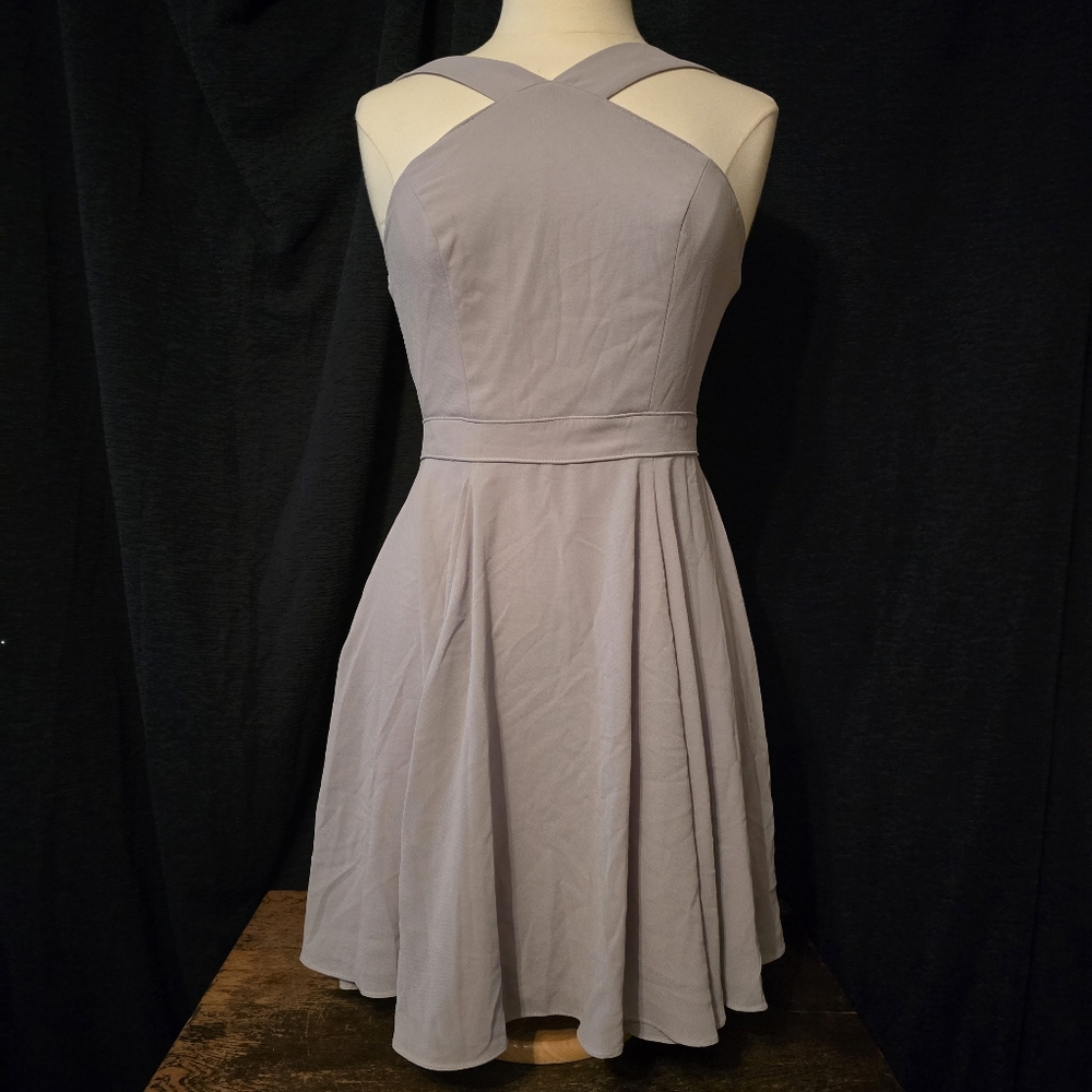 Lulus Forevermore Grey Skater Dress